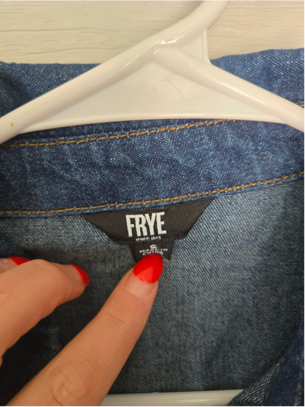 Women's FRYE Blue Denim Long Sleeve Dress S - Picture 4 of 7